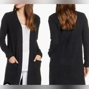 Barefoot Dreams Cozy Chic Lite Long Cardigan XS Black